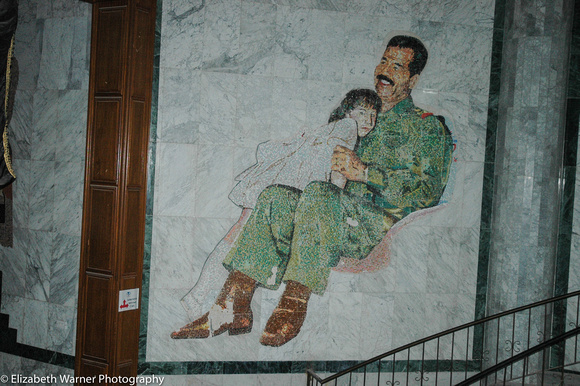 Mosaic portrait of Saddam Hussein, Palace in Mosul, Iraq