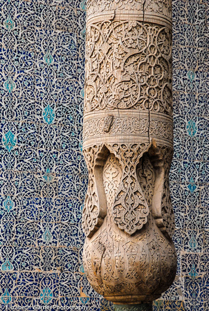 Carved wooden column, Khiva, Uzbekistan