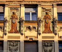 Bas relief guardians, Budapest, Hungary