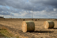 Hay rolls with windmills