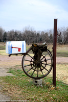 Cowboy mailbox art, Minnesota