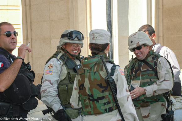 Preparing for a mission, Green Zone, Baghdad, 2004