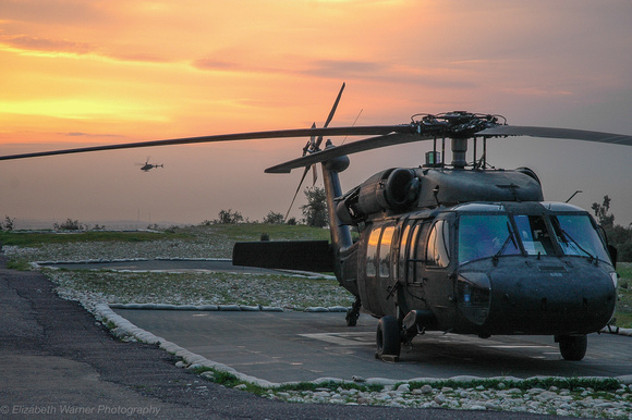 Black Hawk on the landing zone, FOB Courage, Mosul, 2005